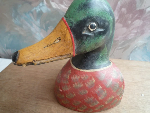 Vintage Wooden Duck Head