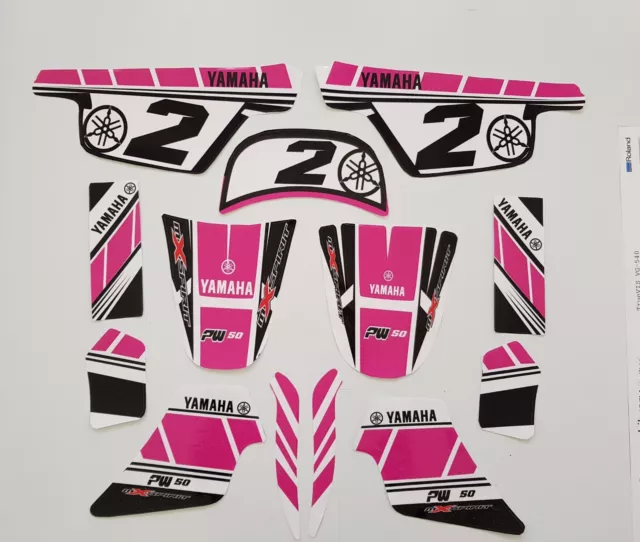 Kit Deco complet Rose MX GIRLY pour YAMAHA PW 50 PW50 Piwi Qualité Standard