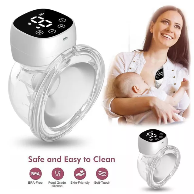 Portable Electric Breast Pump USB Silent Wearable Hands Free Automatic Milker