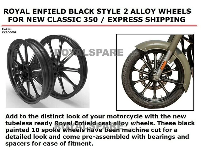Jantes Alu Royal Enfield Black Style 2 Pour New Classic 350