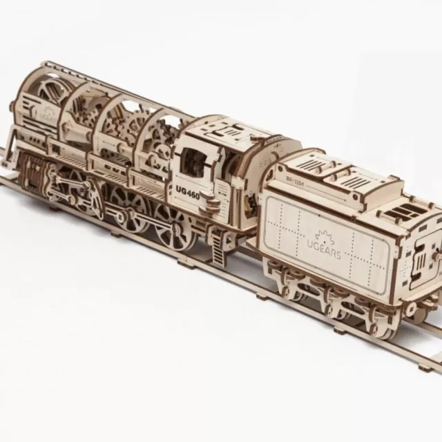 Dampflokomotive mit Tender (443 Teile) - Holzmodell - Bausatz - UGears