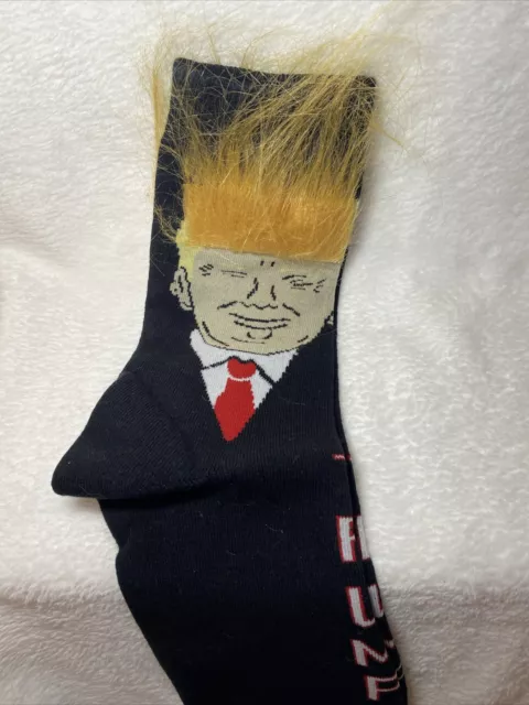 Donald Trump 2024 President 3D HAIR Socks Republican Gift NEW!