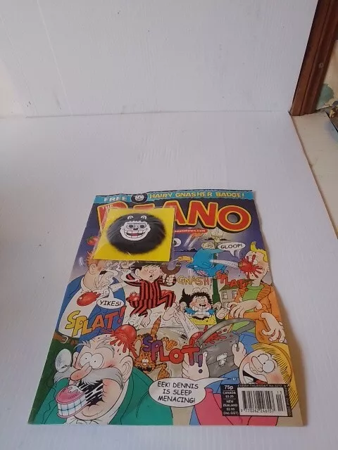 The Beano Comic No 3272 April 2nd  2005 Hairy Gnasher Badge