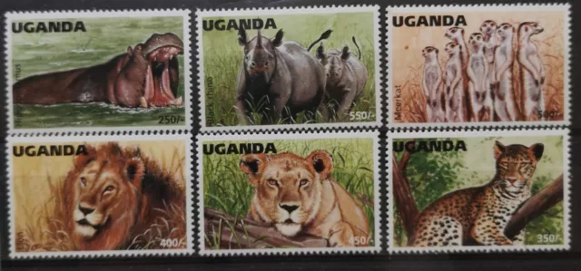 Uganda 1996 Wildtiere Mi 1651/58** im Angebot nur die 6v Säuger