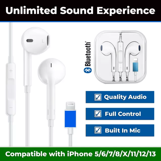 NEW Earphones Headphones For Apple Earbuds iPhone 7 8 PLUS X XR XS MAX