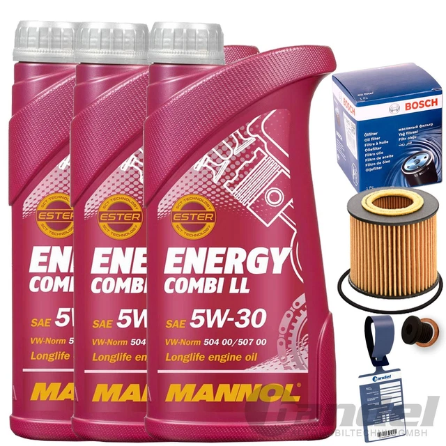 Bosch Ölfilter 0451203087 + Mannol 5W30 Motoröl – Komplett-Set Für VW T4 2.5 TDI Transporter