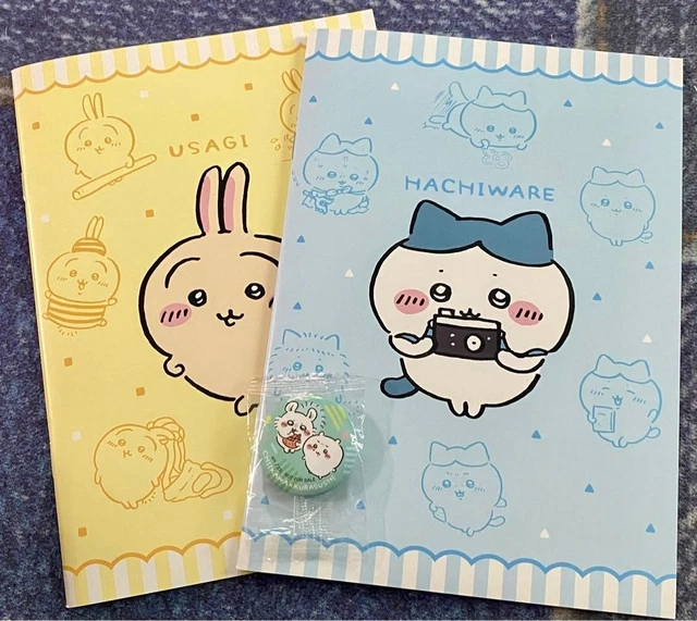 KURA SUSHI X Chiikawa Original Note Hachiware & Rabbit Set Tin Badge ...