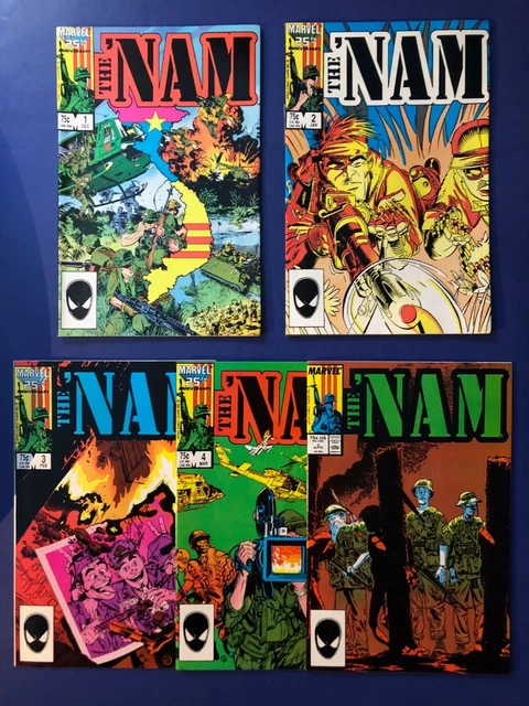 The 'Nam # 1 2 3 4 5  (1986 Marvel) Vietnam Soldiers Perspective *Lot of 5* NM-