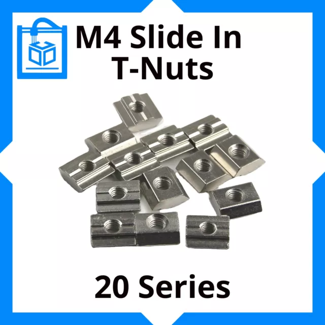 M4 Slide In T-Muttern für 2020 6 mm V-Slot Extrusionsprofile CNC 3D Drucker UK