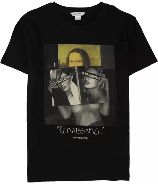 Elevenparis Mens Renaissance Graphic T-Shirt, Black, Small