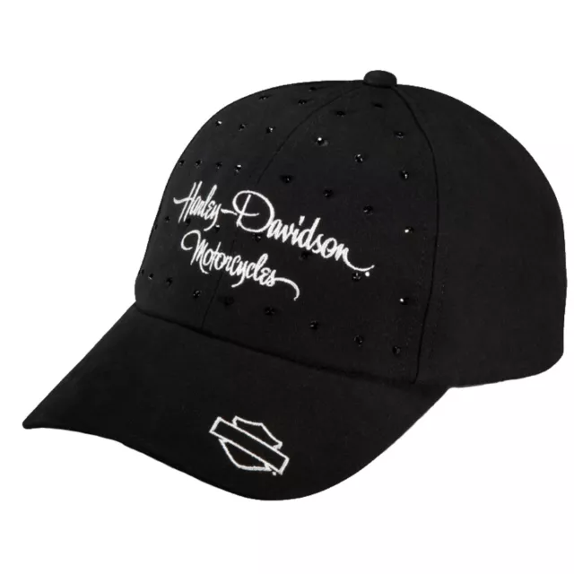 HD Cap Black Rhinestone Harley Davidson Baseball Cap Schirmmütze Cappy