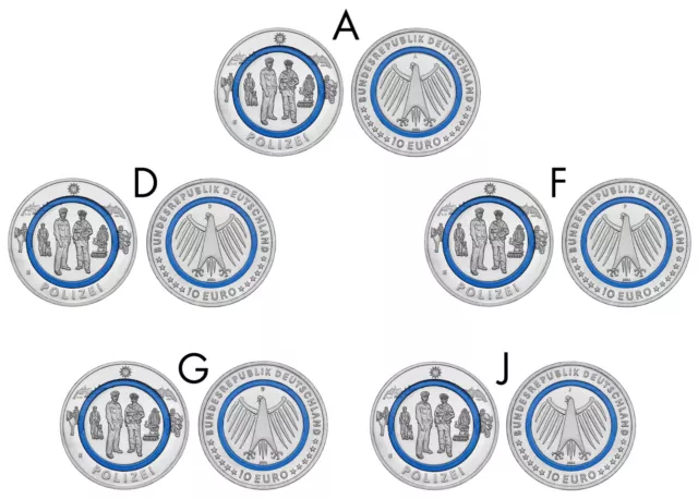 Deutschland 2016-2024 - 5 + 10 Euro Mit Polymerring Zum Aussuchen In Münzkapseln