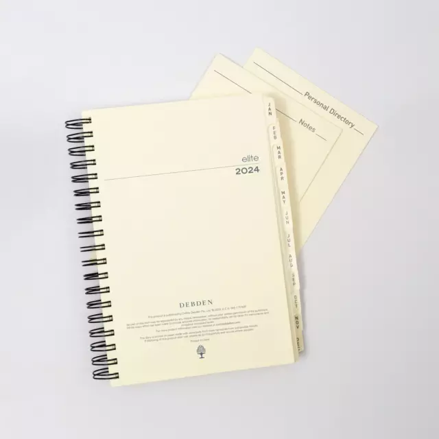 Elite Desk Diary Refill 2024 - Day to Page, Size Executive (19 Rings)