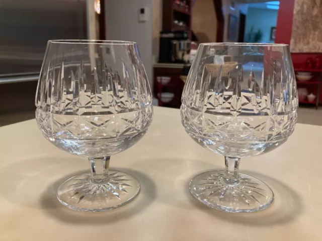 2 Waterford Crystal Kylemore 5 1/4" Footed Brandy Glasses...Signed...Ireland