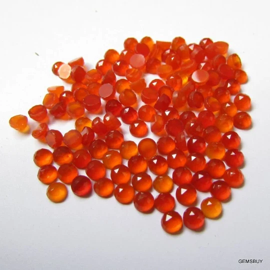 10 pièces 5mm Cornaline Rosecut Ronde Rosecut, AAA Qualité Gemstone