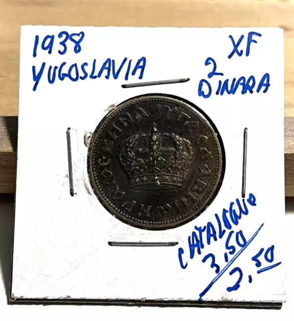 1938 Yugoslavia 2 Dinara XF (INV F)