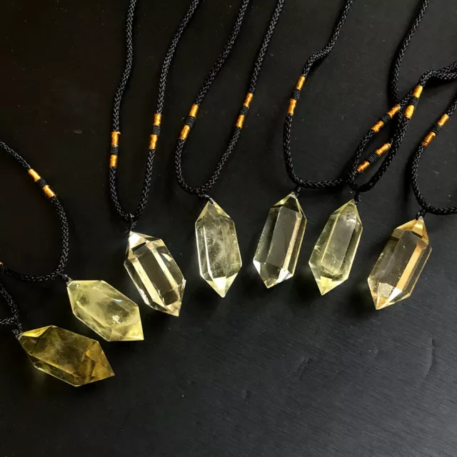 Natural Quartz Crystal Rock Stone Pendant Chakra Pendulum Necklace Healing Reiki
