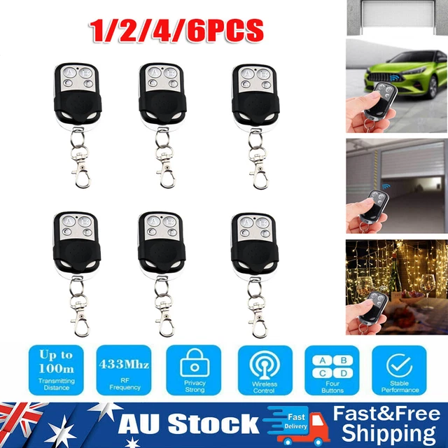 1-6X RF Remote Control 433 MHz 4-Channel Wireless Remote Control Key Controller