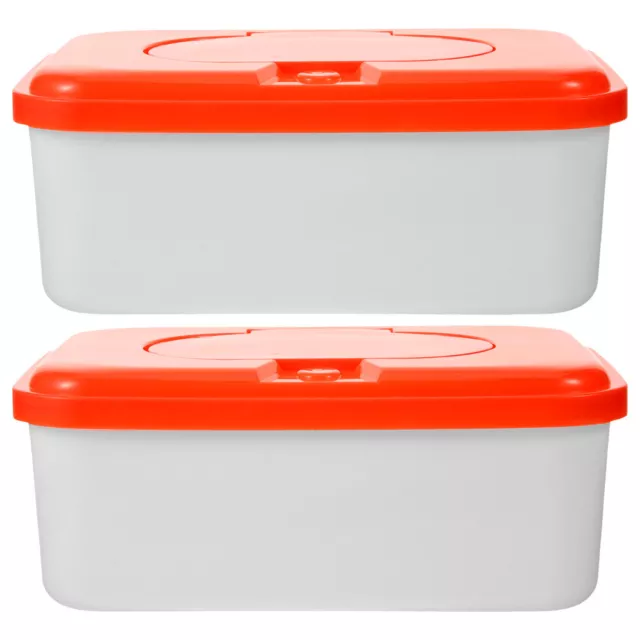 2 Pcs Wipe Box Plastic Baby Container Portable Travel Wipes Holders Dispenser