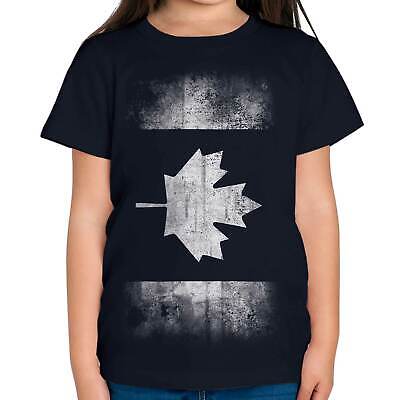 Canada Faded Flag Kids Fashion Stampa T-shirt CANADIAN MAPLE LEAF laminati Manica