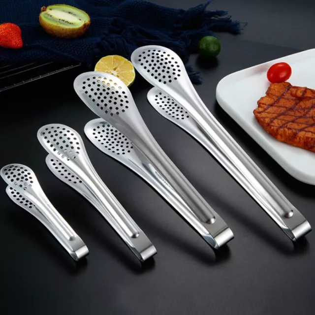 Pince à aliments pour salade de barbecue Pince à barbecue en acier inoxydable