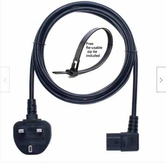 New 2m Angled Long 3 Pin Power Cable Lead for Samsung LCD TV