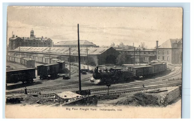 c1905 Big Four Freight Railroad Train Indianapolis Indiana IN Antique Postcard