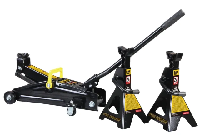 2.25 Ton Trolley Jack with 2.25 Ton Jack Stands in Case Black - T82253W