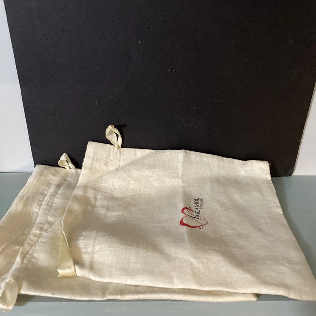 NAKAMOL CHICAGO EMPTY Jewelry Pouch (2) tan with satin lining, drawstring