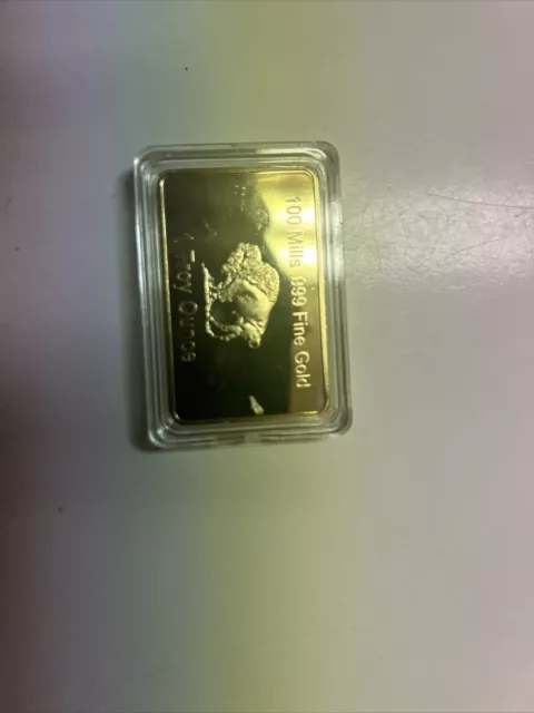 1 TROY OUNCE .999 FINE GOLD GLIDED BAR GOLD CLAD Buffalo 100 mills