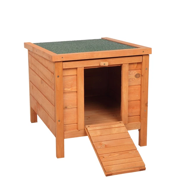Natural Wood Color Waterproof Rabbit Hutch - Small Animal House Pet Bunny