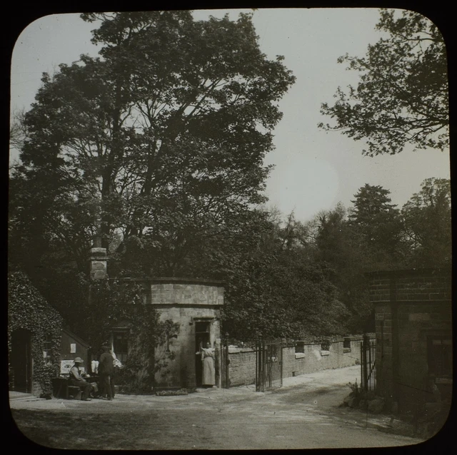 ANTIQUE Magic Lantern Slide ABBEY BRIDGE BARNARD CASTLE C1900 PHOTO TEESDALE