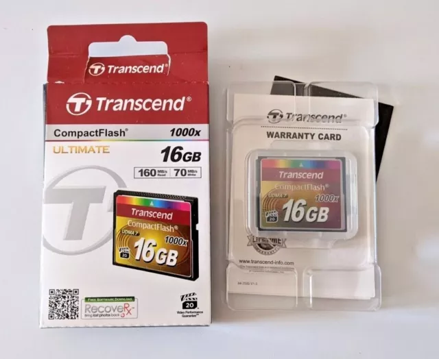 Transcend 16 Go CF Ultimate 1000x CompactFlash carte mémoire Compact Flash