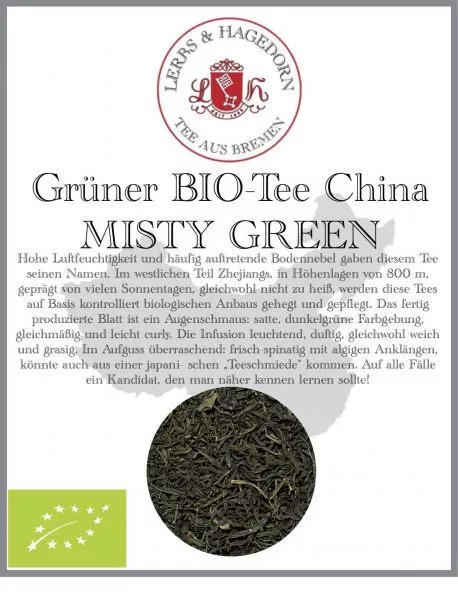 Gru ̈ Ner Thé Bio Chine Misty Vert 1kg