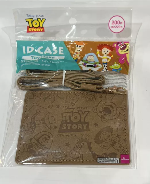 DAISO DISNEY & Pixar Toy Story ID Case w/ Lanyard (Brown Color) New