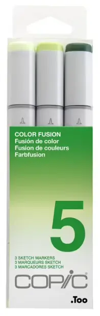 COPIC Sketch Dual Tip Markers - Color Fusion #5 GREEN (3 Pack)