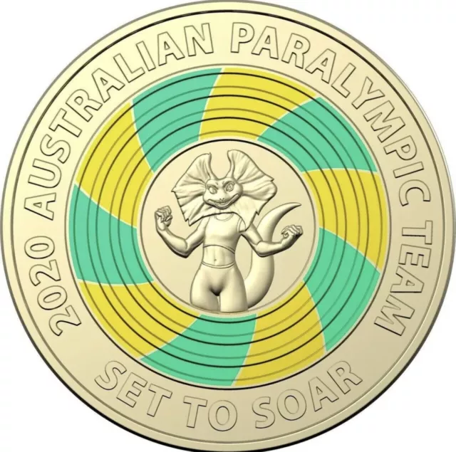 2020 Australian Paralympic Team Tokyo Set to Soar $2 Two Dollar Coin Circulated