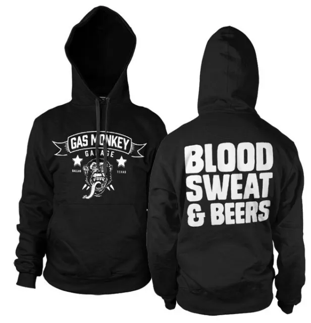 Officially Licensed Gas Monkey Garage GMG - Blood, Sweat & Beers Hoodie S-XXL