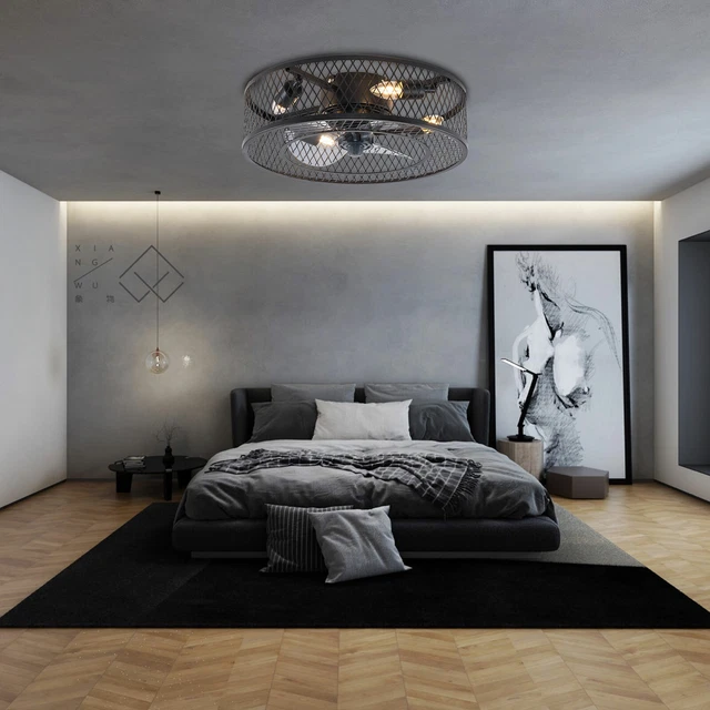 Industrial Ceiling Fan with Lights for Bedroom Living Room Home Decoration USA 3