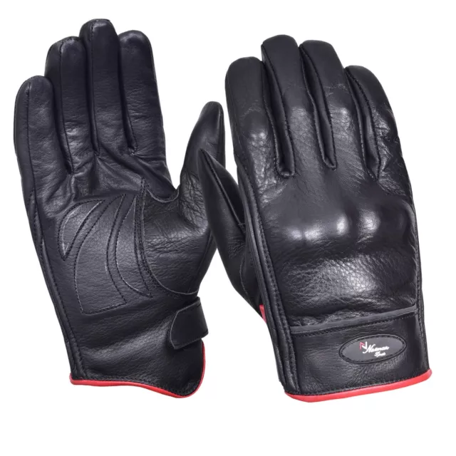 Ventilé Moto Cuir Gants Joint Coque Protection Été