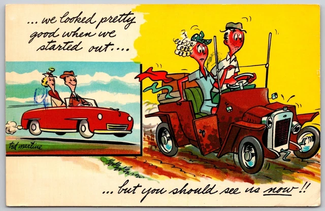 Postcard Humor Funny Comic We Looked Pretty Good You ought should to See Us Now