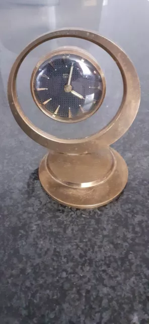 art deco 'SOLO' 7 jewels brass alarm clock for restoration-funky shape-rare