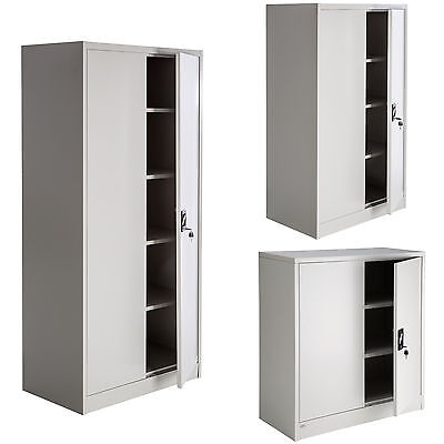 Armoire de rangement metallique meuble de bureau armoire-fichier 2 portes