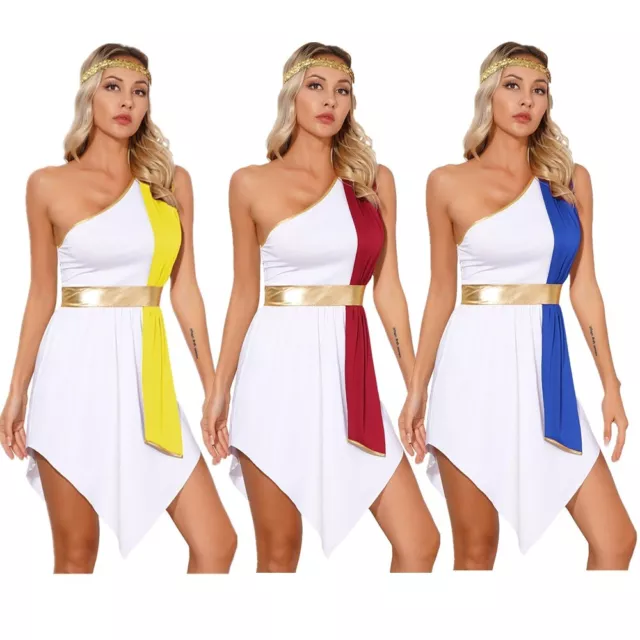 Women's Glorious Roman Dress Sets Ancient Greek Toga Queen Halloween Costume 3