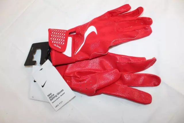 Nike Alpha Baseball Batting Gloves - Red - Size Large      NEW!