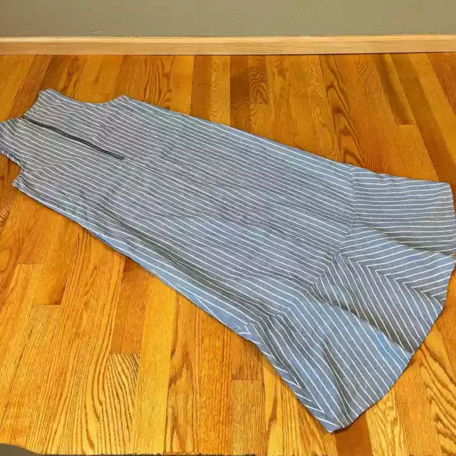 Barneys New York Striped Blue Dress Sailor Vibe Ruffle Bottom Size M 3