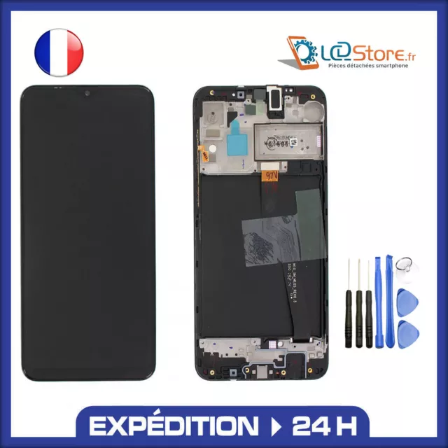 Ecran LCD SAMSUNG GALAXY A10 complet SM-A105F Noir SUR CHASSIS + Outils