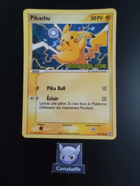 Carte Pokémon Pikachu 60/106 NON HOLO Promo Bloc EX Emeraude PROCHE NEUF