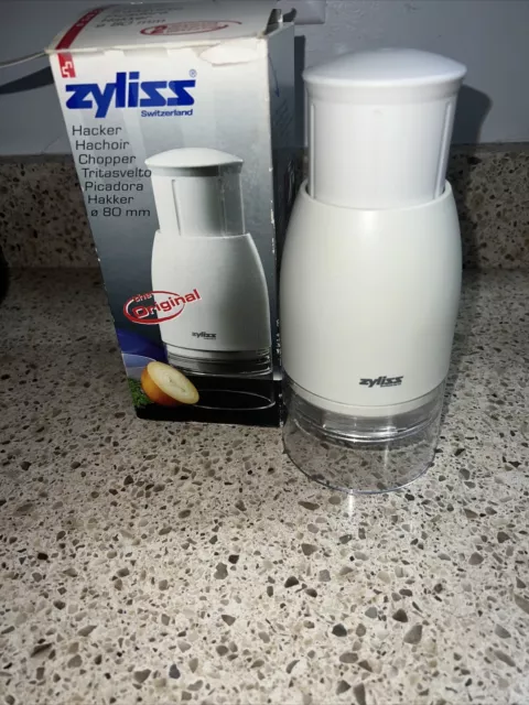 Zyliss Food Chopper Rotating Stainless Steel Blades Made in Switzerland  Orig Box