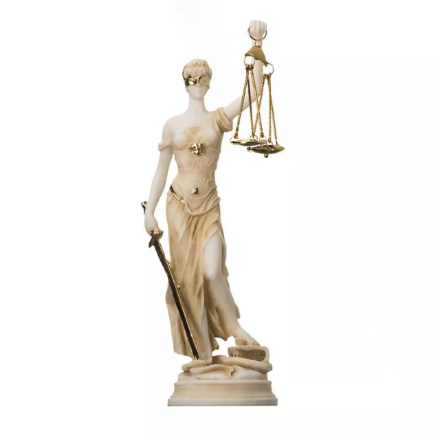 Greek Goddess Themis Statue Gold Colour Blind Lady Justice Sculpture Lawyer Gift